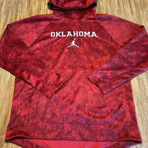 Men's Jordan Oklahoma Sooners Athletic Hoodie Sweatshirt Crimson Red, Large